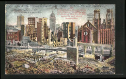 AK San Francisco, California, A View Of The Ruined Business District After The Disaster 1906, Erdbeben  - Rampen