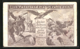 AK Lieb Vaterland Magst Ruhig Sein, Deutsche Soldaten Erschiessen Franzosen  - Guerre 1914-18