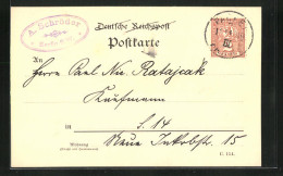 AK Private Stadtpost Packet Fahrt Berlin, Stempel Firma A. Schröder  - Stamps (pictures)