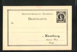 AK Private Stadtpost Hammonia Hamburg, Briefkarte, 2 Pfg.  - Briefmarken (Abbildungen)