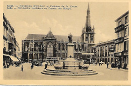 Liège Cathédrale Saint-Paul Et Fontaine De La Vierge - Liege
