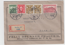 X/3 .. Tschechoslowakei BRAHA 15  UMSCHLAG RECO  50H   1928 NACH WIEN RUDOLF FRIEDL - Lettres & Documents