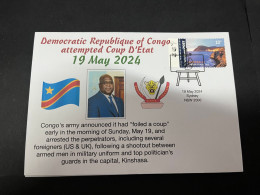 21-5-2024 (5 Z 42) Democratic République Of Congo Attempted Coup D'Etat (19 May 2024) OZ Stamp - Militaria
