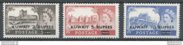 1955-57 KUWAIT, Stanley Gibbons N 103/105 - Tipo II - 3 Valori - MNH** - Andere & Zonder Classificatie