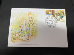 21-5-2024 (5 Z 42) The Tales Of Peter Rabbit (UK + OZ Stamps) UK Year Of Child Stamp - Verhalen, Fabels En Legenden