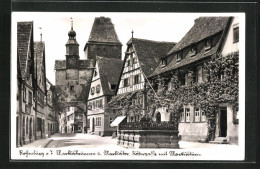 AK Rothenburg O. T., Marktbrunnen Und Markustor, Rödergasse Mit Markusturm  - Rothenburg O. D. Tauber