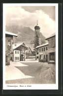AK Oberammergau, Teilansicht Mit Kirche Im Winter  - Oberammergau