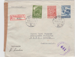 X/9  Dänemark Umschlag 1947 Nach Wien - Cartas & Documentos