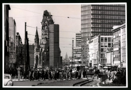 Fotografie Unbekannter Fotograf, Ansicht Berlin, Blick Vom Wittenbergplatz Zum Breitscheidplatz & Europa-Center 1965  - Lugares