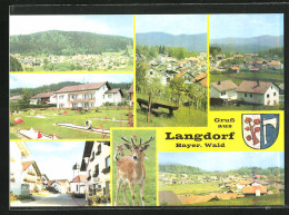 AK Langdorf /Bayer. Wald, Minigolfplatz, Strassenpartie, Hirsch  - Other & Unclassified