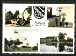 AK Mähring /Oberpf. Wald, St. Anna Kirche, See, Skulptur Am St. Anna-Brunnen  - Other & Unclassified