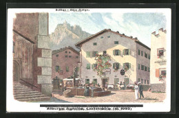Artista-Cartolina F.A.C.M. Reisch: Castelrotto, Albergo Agnello, Ortspartie Mit Gasthaus Zum Lamm  - Other & Unclassified