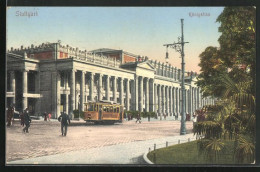 AK Stuttgart, Strassenbahn Am Königsbau  - Strassenbahnen