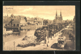 AK Strassburg, Strassenbahn Am Fischerstaden  - Tramways