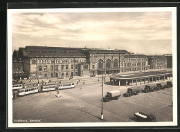 AK Strassburg, Strassenbahn Am Bahnhof  - Tramways