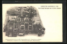 AK Paris, Exposition Universelle De 1900, Grand Groupe Électrogène Dans La Section Allemande  - Expositions