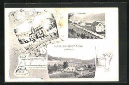 AK Bausnitz, Gasthaus Franz Patzak, Adamsthal, Ortsansicht  - Tchéquie