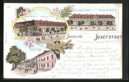 Lithographie Josefstadt / Josefov / Jaromer, Jaromerer Thor Und Hauptwache, Garnisons-Spital, K. U. K. Corps-Commando  - Tchéquie