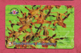 Singapore- National Orchid Garden. Dendrobium Lasianthera- Singapore Telecom. Used Phone Card By10 Dollars. - Singapur