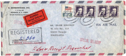 United States REGISTERED Letter Via Yugoslavia 1978. EXPRES, Monroe NY - Cartas & Documentos