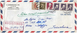 United States REGISTERED Letter Via Yugoslavia 1978.  Monroe NY - Covers & Documents