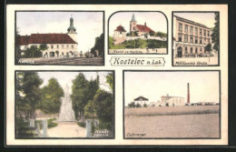 AK Kostelec, Radnice, Kostel Sv. Martina, Meswtanska Skola  - Czech Republic
