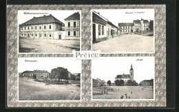AK Prcice, Kostel, Cast Namesti, Radnice Posta  - Tschechische Republik