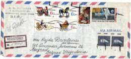 United States REGISTERED Letter Via Yugoslavia 1971 Worcester Mass - Covers & Documents