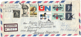 United States REGISTERED Letter Via Yugoslavia 1971 Worcester Mass - Lettres & Documents
