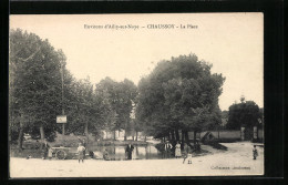 CPA Chaussoy, La Place, Des Enfants Am Ufer  - Sonstige & Ohne Zuordnung