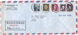 United States REGISTERED Letter Via Kuwait 1977 Monroe NY - Lettres & Documents