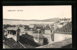 Postal Gibraltar, Looking Over The Roofs Of The Houses And The Town  - Gibraltar