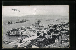 Postal Gibraltar, Rosia Bay With Ships Seen From The Town  - Gibraltar