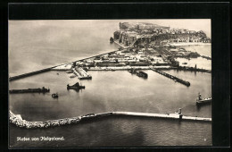 AK Helgoland, Luftbild Der Insel Mit Hafen  - Helgoland