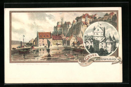 Künstler-AK Karl Mutter: Meersburg, Hafen, Schloss  - Mutter, K.