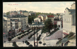 AK Pola, Giardini, Strassenbahn  - Croazia