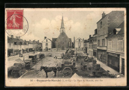 CPA Ouzouer-le-Marché, La Place Du Marché, Côté Est  - Autres & Non Classés