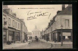 CPA Oucques-la-Joyeuse, Grande Rue Et Hôtel De Ville  - Other & Unclassified