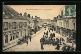 CPA Oucques, Grande-Rue, Vue De La Rue  - Autres & Non Classés