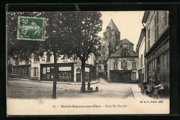 CPA Saint-Aignan-sur-Cher, Place Du Marché  - Saint Aignan