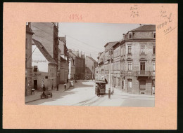 Fotografie Brück & Sohn Meissen, Ansicht Riesa A. Elbe, Pferdebahn In Der Hauptstrasse, Handlung Robert Spelling  - Places