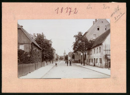 Fotografie Brück & Sohn Meissen, Ansicht Gröba A. Elbe, Kirchstrasse, Waschanstalt Gröber, Blick Zur Kirche  - Lugares