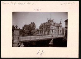 Fotografie Brück & Sohn Meissen, Ansicht Borna, Brücke Am Kaiserlichen Postamt  - Orte