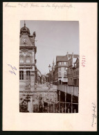 Fotografie Brück & Sohn Meissen, Ansicht Borna, Bahnhofstrasse Mit Ladengeschäft Hermann Melzer & Ofenhandlung Leith  - Orte