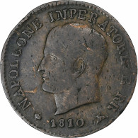 Italie, Napoléon I, Centesimo, 1810, Milan, Cuivre, TB, Gadoury:IT16 - Napoléonniennes