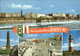 72492881 Borkum Nordseebad Strand Leuchttuerme Promenade Borkum - Borkum