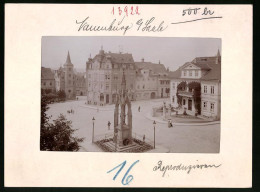Fotografie Brück & Sohn Meissen, Ansicht Naumburg / Saale, Kaiser-Wilhelm-Platz Mit Adler-Apotheke & Kriegerdenkmal  - Orte