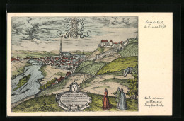 Künstler-AK Landshut A. I., Ortsansicht Um 1570  - Landshut