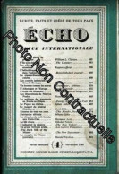 Echo Revue Internationale N° 4 Du 01/11/1946 - W. L. Clayton - Les Effets De La Bombe Atomique - M. A. Abrams - Stephen  - Non Classés