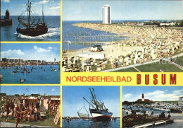 72491316 Buesum Nordseebad Fliegeraufnahme Strand Leuchtturm Hafen Buesum - Büsum